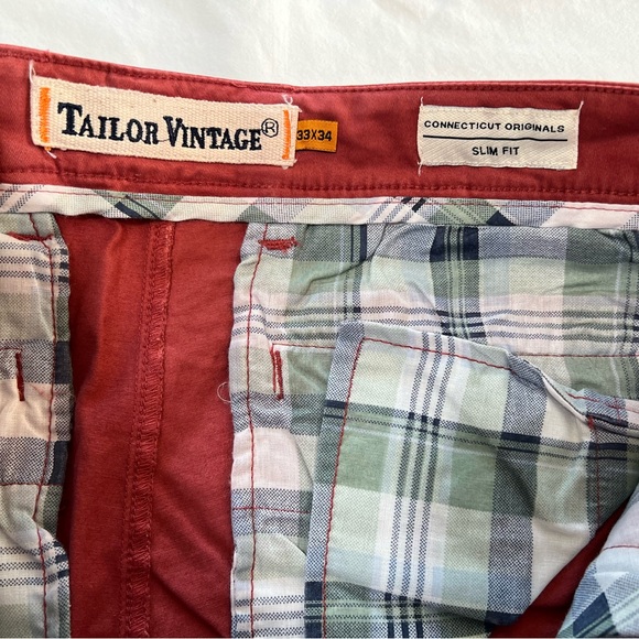Tailor Vintage Slim fit pants men’s size 33 x 34 & 36x34 & 30x30 brick red - Picture 7 of 11